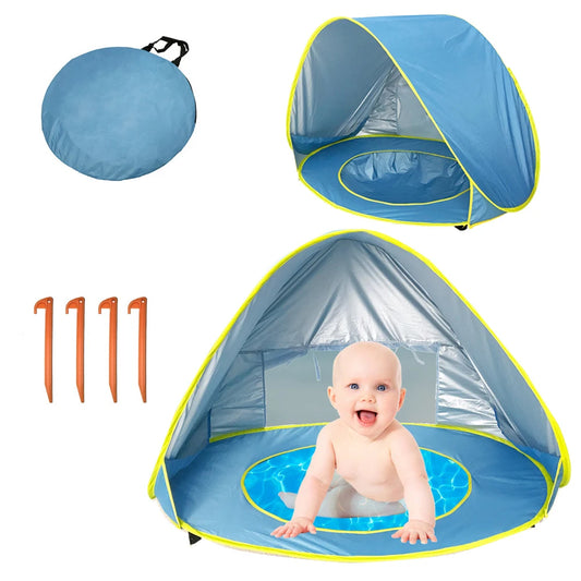 Baby Beach Pool Tent Full-automatic Portable Holiday Tent For Kids Outdoor UV-protetion Camping Sunshad Tent With  Pool