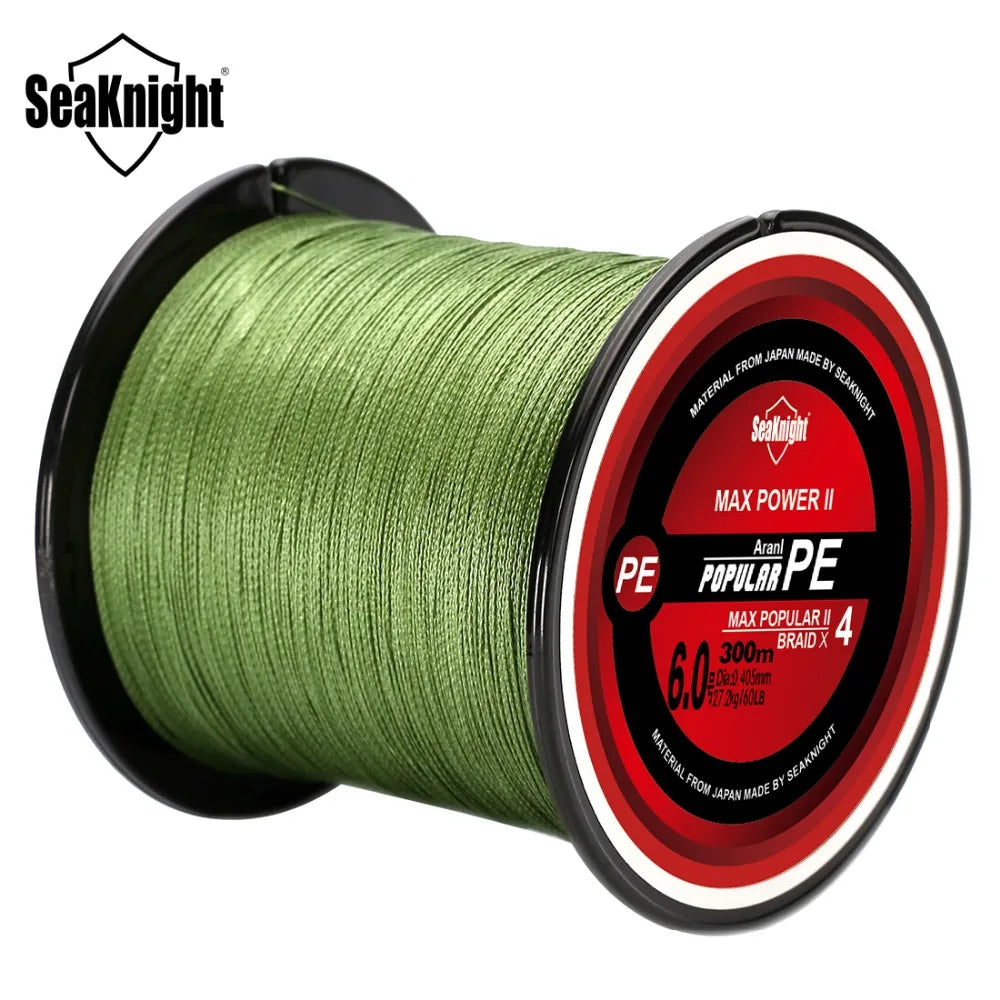 SeaKnight TriPoseidon 300M  PE Fishing Line 4 Strands Braided  8-80LB Multifilament Smooth Fishing Line