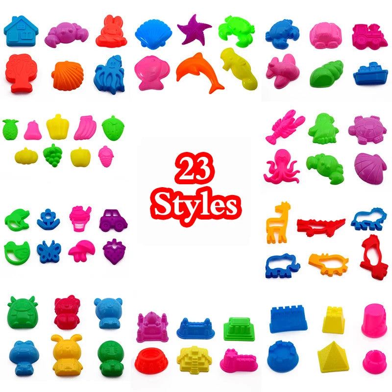 23 Styles Portable Model Building Kits Castle Sand Clay Mold Building Pyramid Sandcastle Beach Sand Toy For Child Kids