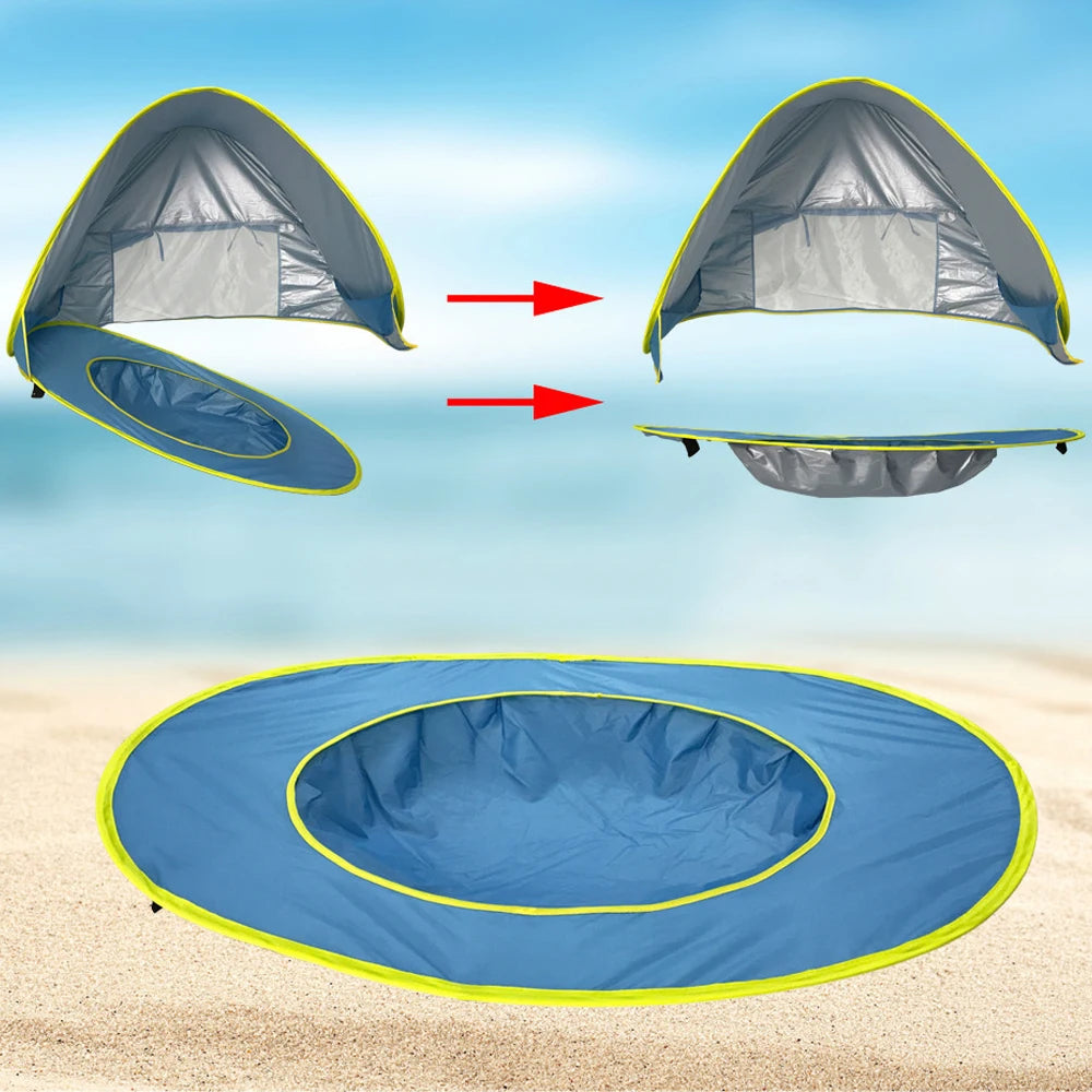 Baby Beach Pool Tent Full-automatic Portable Holiday Tent For Kids Outdoor UV-protetion Camping Sunshad Tent With  Pool