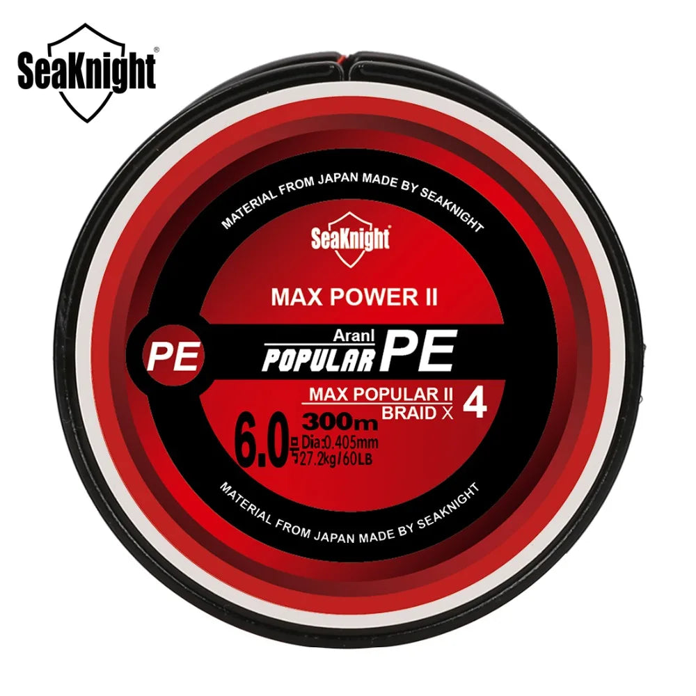 SeaKnight TriPoseidon 300M  PE Fishing Line 4 Strands Braided  8-80LB Multifilament Smooth Fishing Line