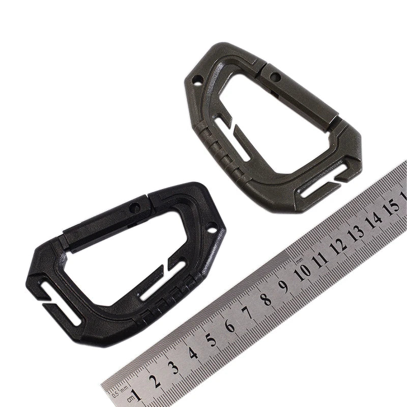 5 Pcs/Lot EDC Tactical D Shaped Carabiner Keychain Hard Polymer D Rings Spring Snap Gear Clip Utility Hanging Hooks Backpack