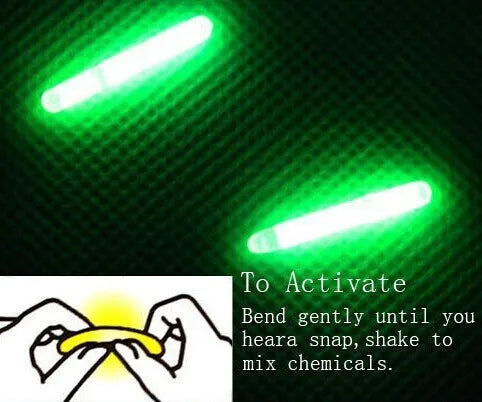 50PCS/50Bag 7.5mm*75mm Green Night Fishing Light LED Fluorescent Dark Glow Sticks loat Rod Lights Dark Glow Stick for Fishing