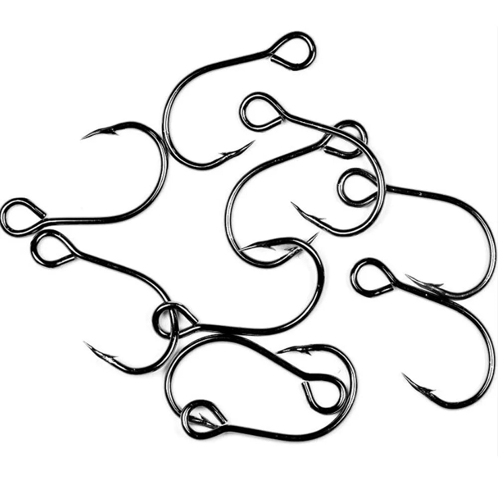 10pcs Fishing Hooks Set High Carbon Steel Inline Single Hook Jig Barbed Fishhook Fishing Tackle Accessories assist hooks for jig