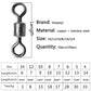50-100pcs/box Fishing Swivel 4/0#-14# Sizes Solid Connector Ball Bearing Snap Fishing Swivels Rolling Stainless Steel Beads