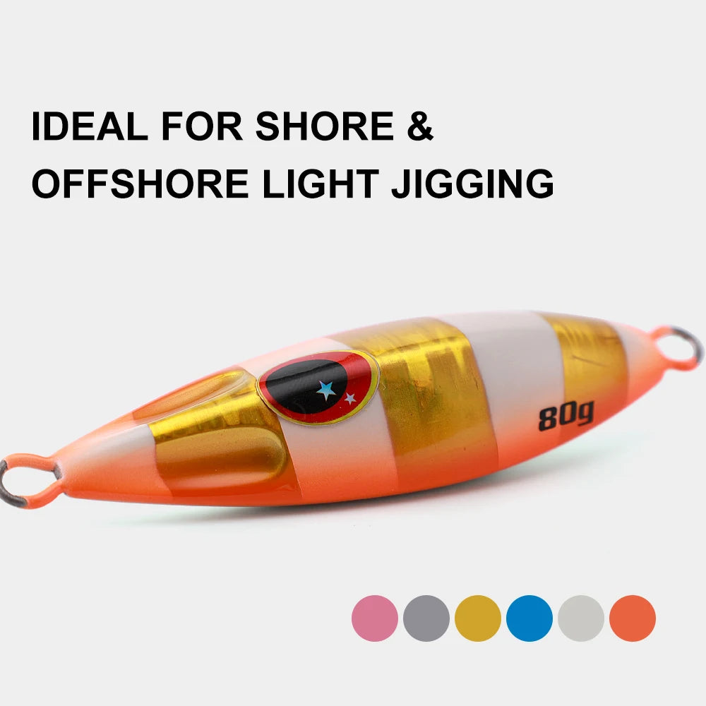 JIGGING PRO 30g 40g 60g 80g Slow Bee Jigging Lure Slow Fall Metal Jig Saltwater Fishing Lure Shore Jigging Bait