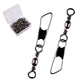 50Pcs/ Box Brass Barrel Fishing Swivel Solid Rings Fishing Pin Line Connector Fishhook with Interlock Snap Swivels Tackle Tool