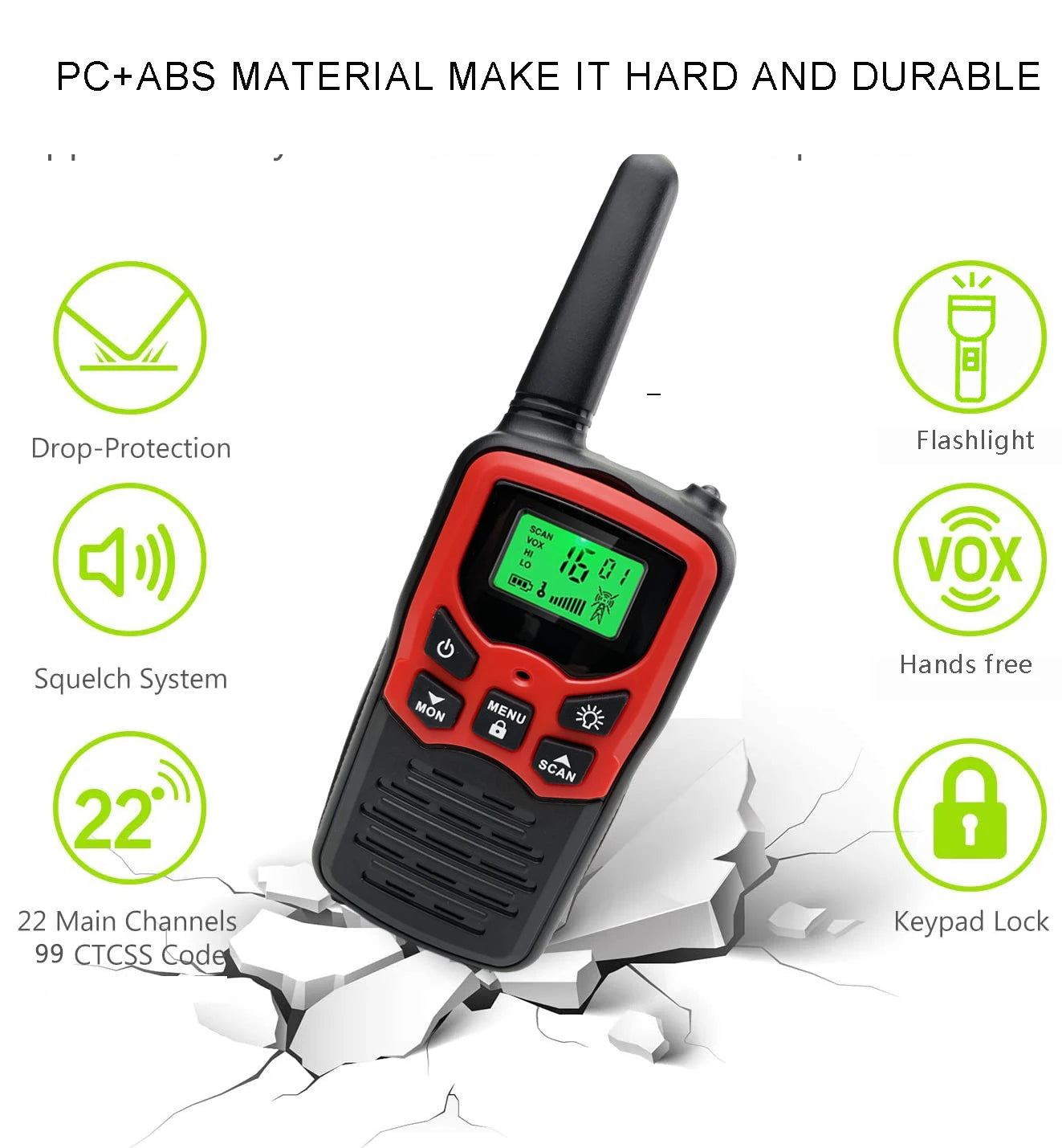 Walkie Talkie for Adults or Kids Toy,  PMR446 Long Range Two Way Radio with VOX 8CH Flash Light for Hiking Children Camping