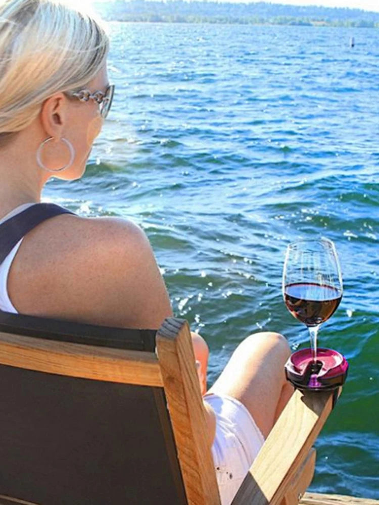 Outdoor Wine Glass Holder Champagne Picnic For Boat Bathtubs Chair Armrest Multi-Purpose Portable Wine Glass Holder Accessories