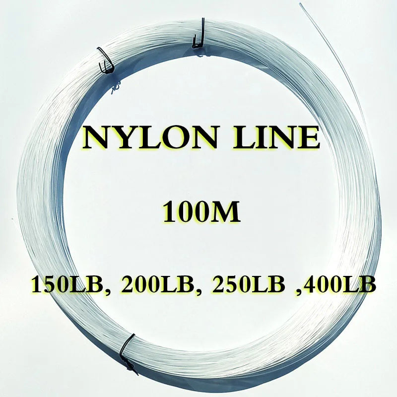 100m Heavy nylon leader line 150LB/200LB/250LB/300LB/400LB sea line super strong line