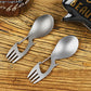 Multi-Tool Titanium Construction Spork Multi-Function Spoon Fork Carabiner Bottle Opener Outdoor Camping Picnic Tableware