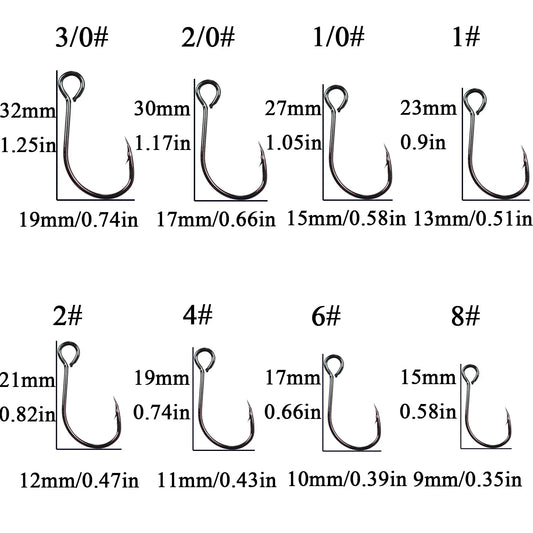 10pcs Fishing Hooks Set High Carbon Steel Inline Single Hook Jig Barbed Fishhook Fishing Tackle Accessories assist hooks for jig