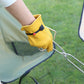 Outdoor Barbecue Picnic Insulation Leather Gloves Camping Campfire Anti-scald Flame-retardant Gloves Soft and Wear-resistant