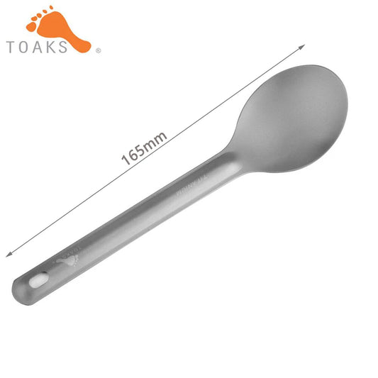 TOAKS Outdoor Camping Picnic Spoon Ultralight Titanium Spoon Outdoor Tableware 165mm 0.4oz