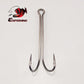 ESFISHING 10pcs Long Shank Double Hook Barbed High Carbon Steel Plating for Jig Bass Fishing Tackle For Soft Lures