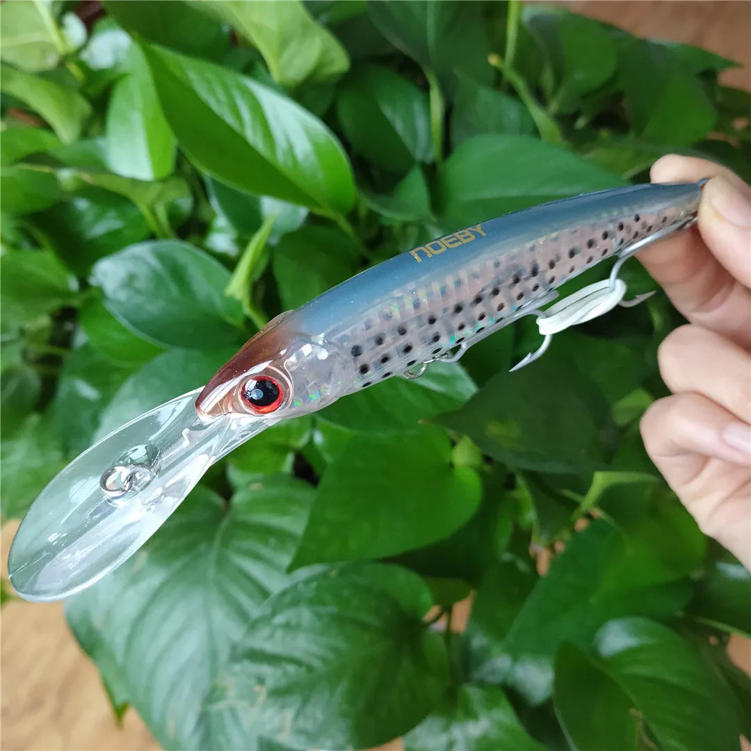 NOEBY 2PCS 16cm 74.7g 12cm 30g 14cm 50g Trolling Fishing Lure Wobbler Minnow Goods Hard Bait Fishing Tackle Slow Sinking Feeders