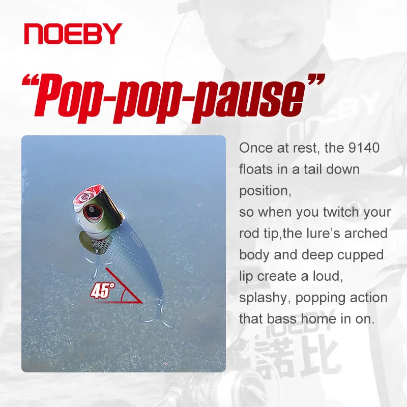 Noeby Popper Fishing Lure 105mm 24g Topwater Wobblers Artificial Hard Bait Floating Good Action for Sea Tuna Bass Fishing Tackle