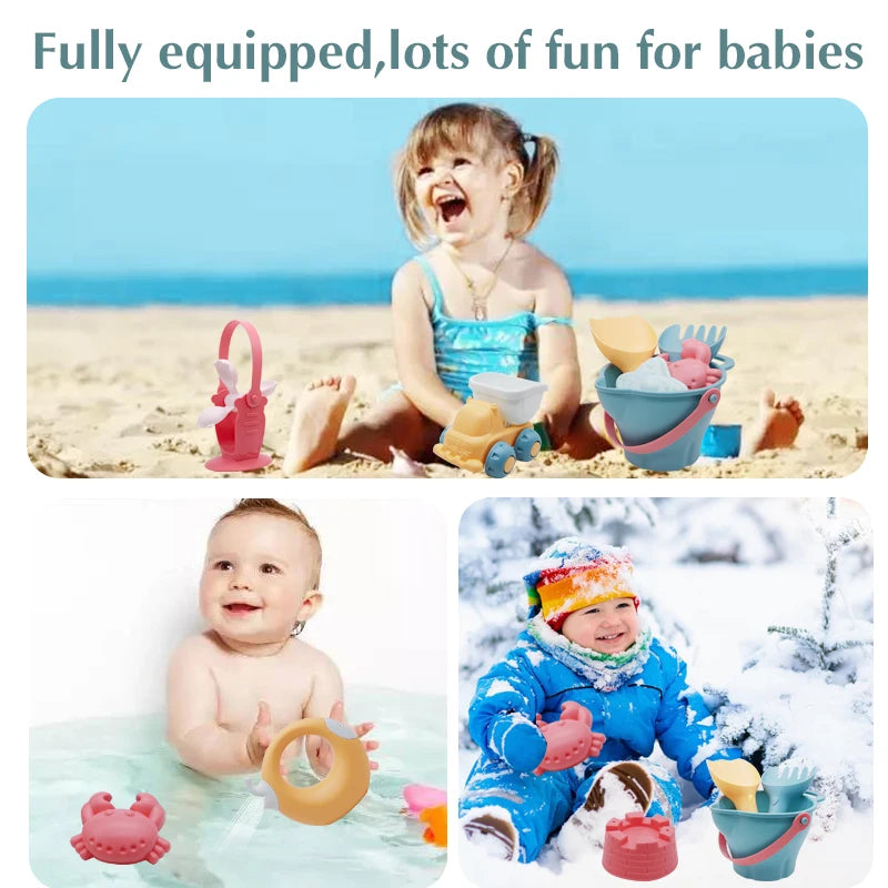 Beach Toys for Kids Gifts 5-17pcs Baby Beach Game Toys Children Sandbox Set Kit Summer Toys for Beach Play Sand Water Play Cart