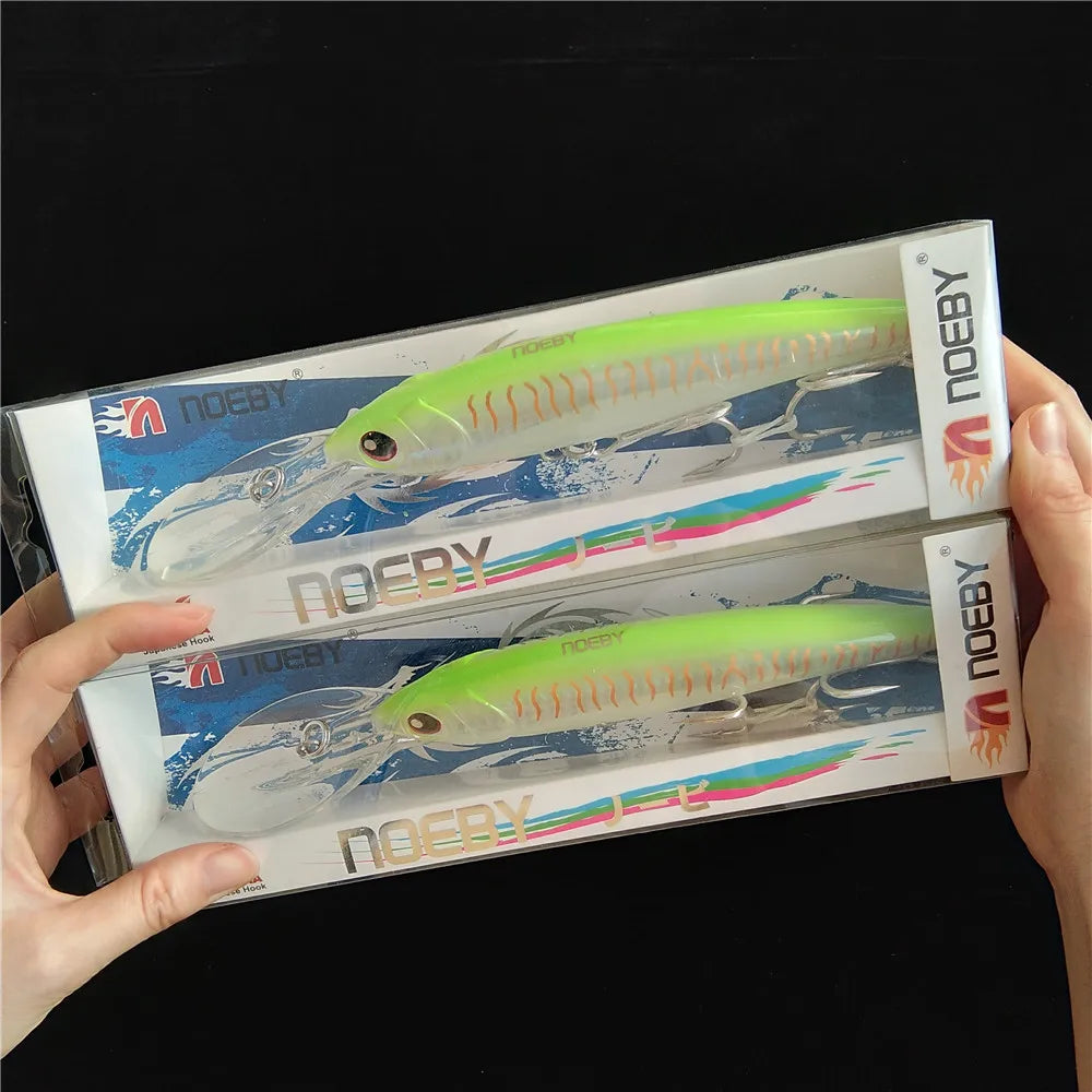 NOEBY 2PCS 16cm 74.7g 12cm 30g 14cm 50g Trolling Fishing Lure Wobbler Minnow Goods Hard Bait Fishing Tackle Slow Sinking Feeders