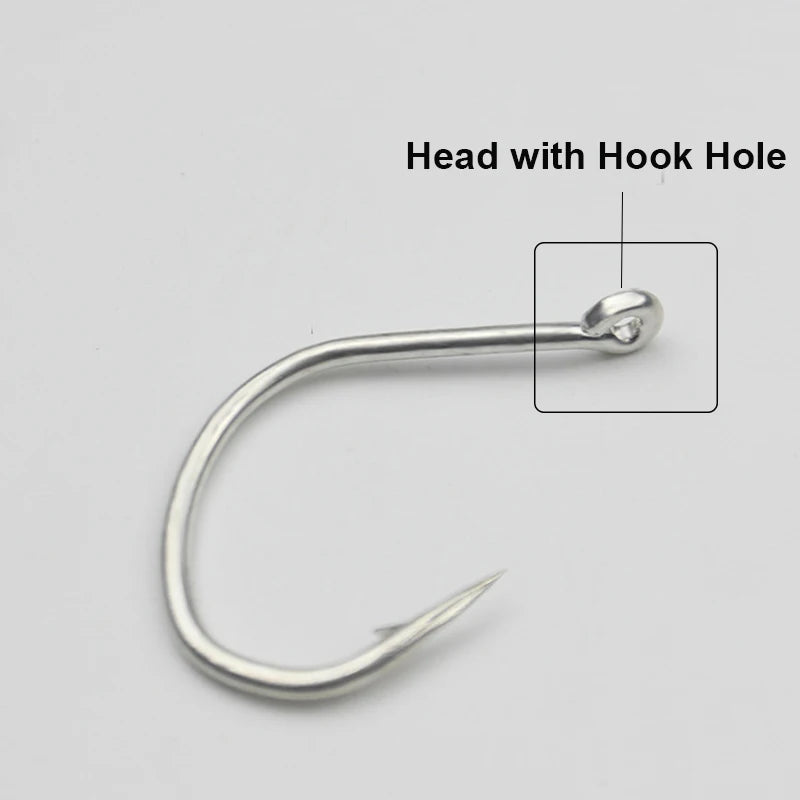 Fishhooks 200 Pcs/lot Seawater Bright Tin Plating Fish Barbed Hook Offshore Angling Perch Carp Fishing Tackles Jig Head Pesca