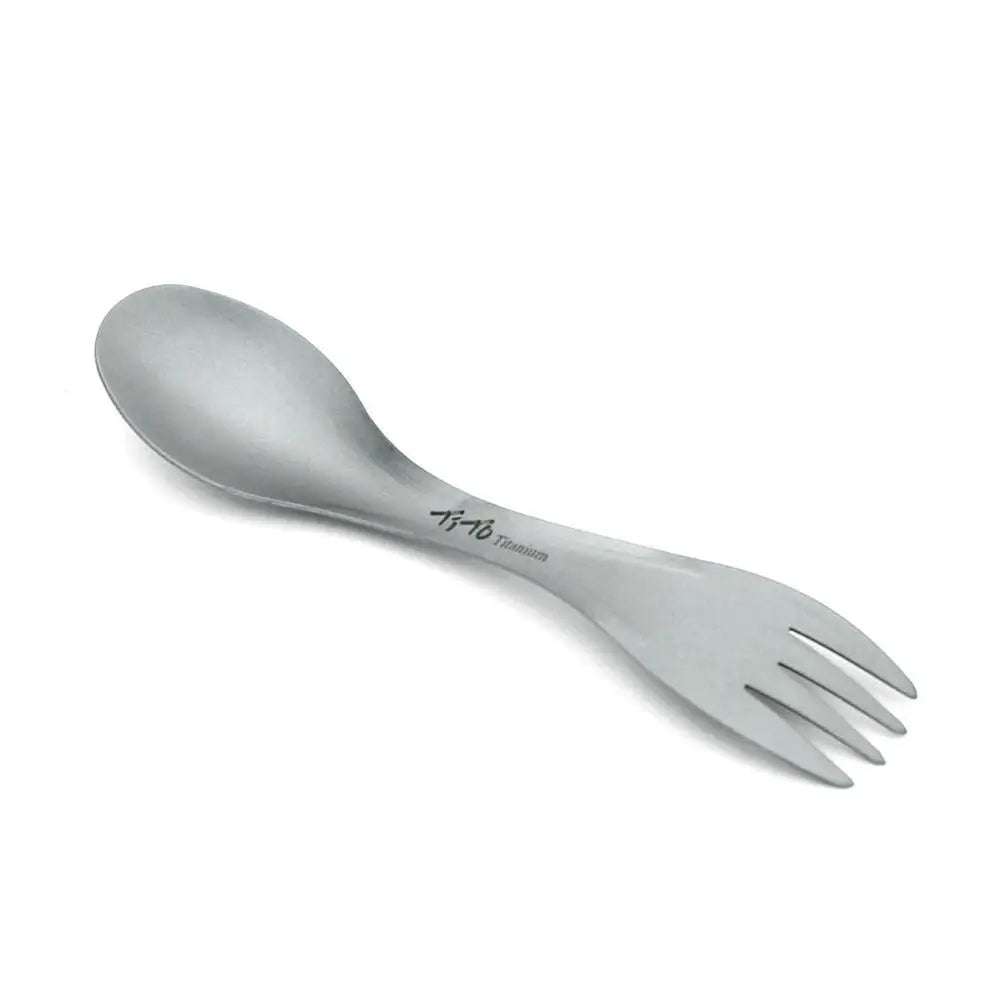 Outdoor Camping 2 In 1 Hiking Diet Tools Picnic Barbecue Fork Spoon Too Alloy Spoon Titanium Alloy Fork