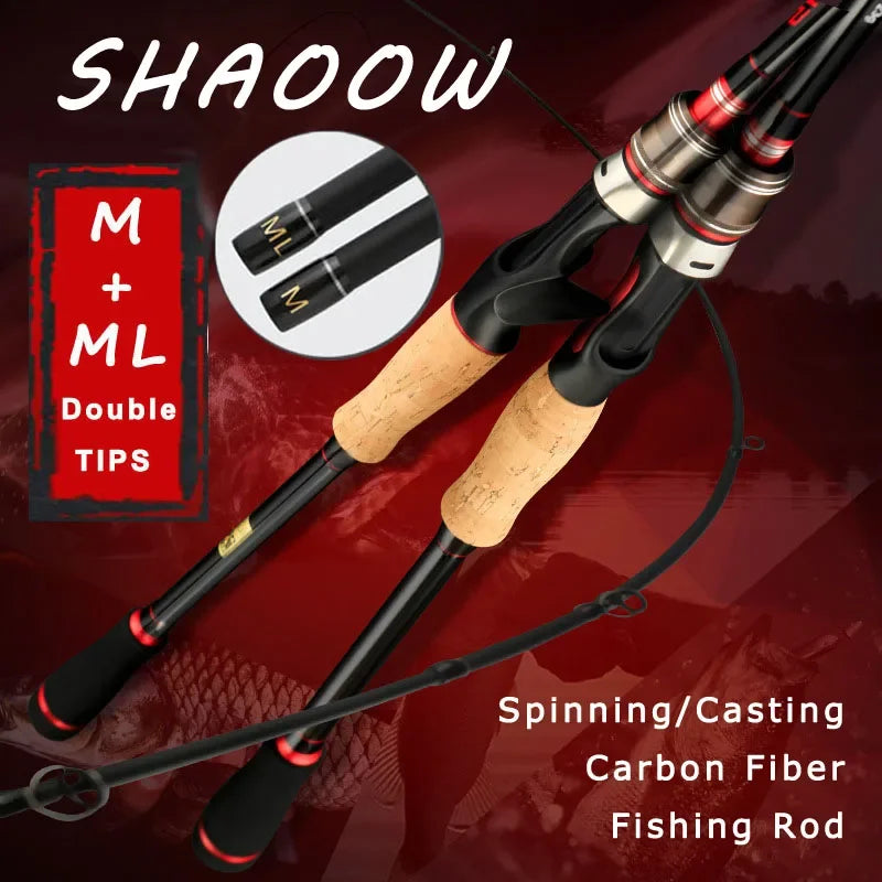 Goture SHADOW Spinning Casting Rod Fishing Rod 1.8m 2.1m 2.4m Fishing Lure Pole 2pcs Carp Perch Fishing Acessories M ML Action