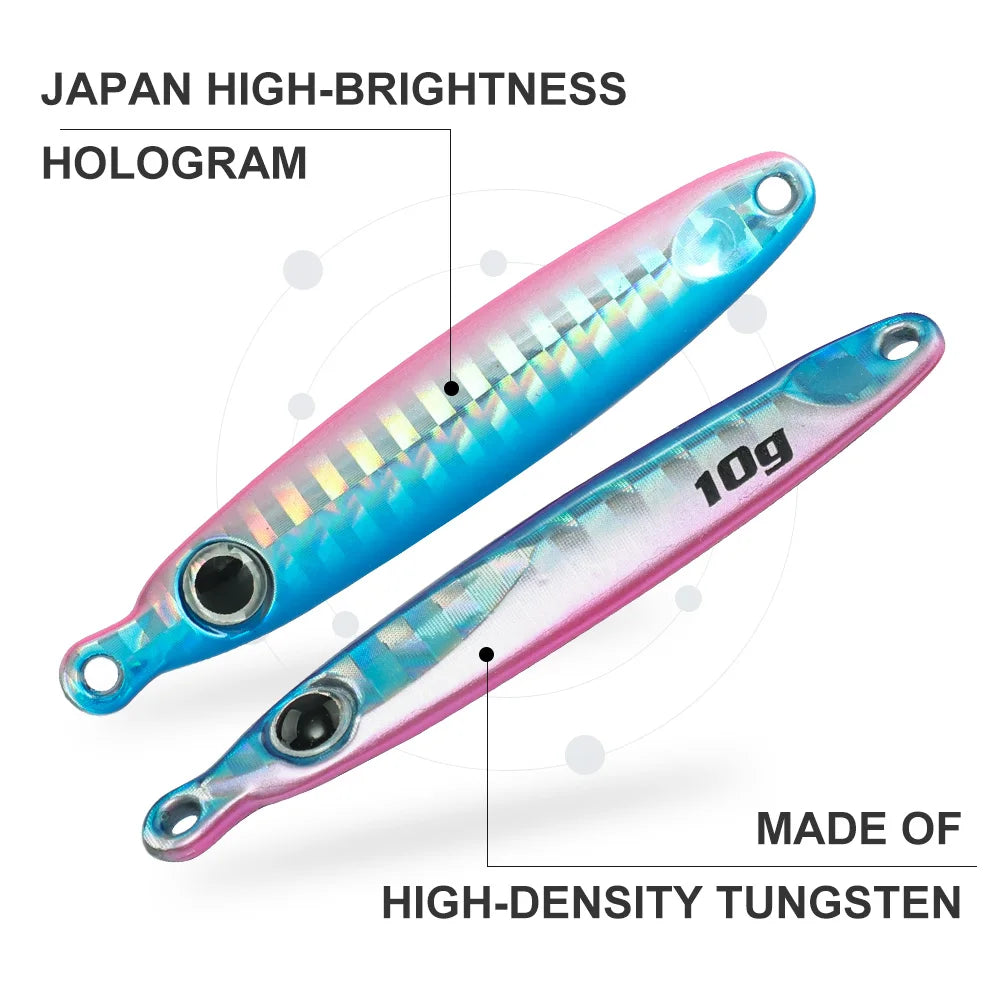 Jiggingpro 10g 15g 25g 30g 40g 60g Tungsten Jig Sea Fishing Long Casting Micro Jigs Metal Jig Jigging Lure
