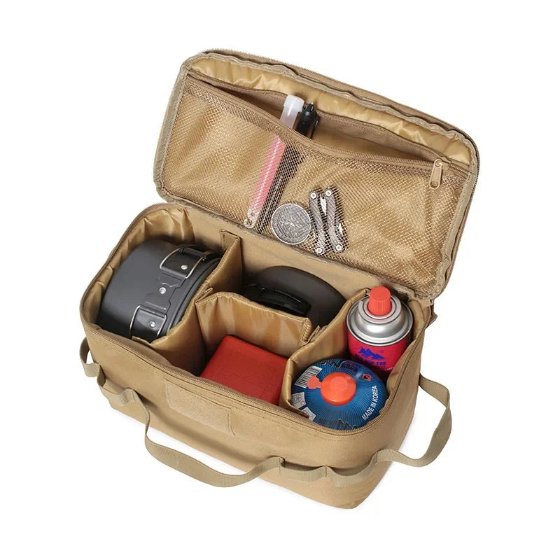Camping Gas Tank Storage Bag, Outdoor Tool Bags, Large Capacity, Ground Nail, Canister, Picnic Cookware, Multifunction Kit