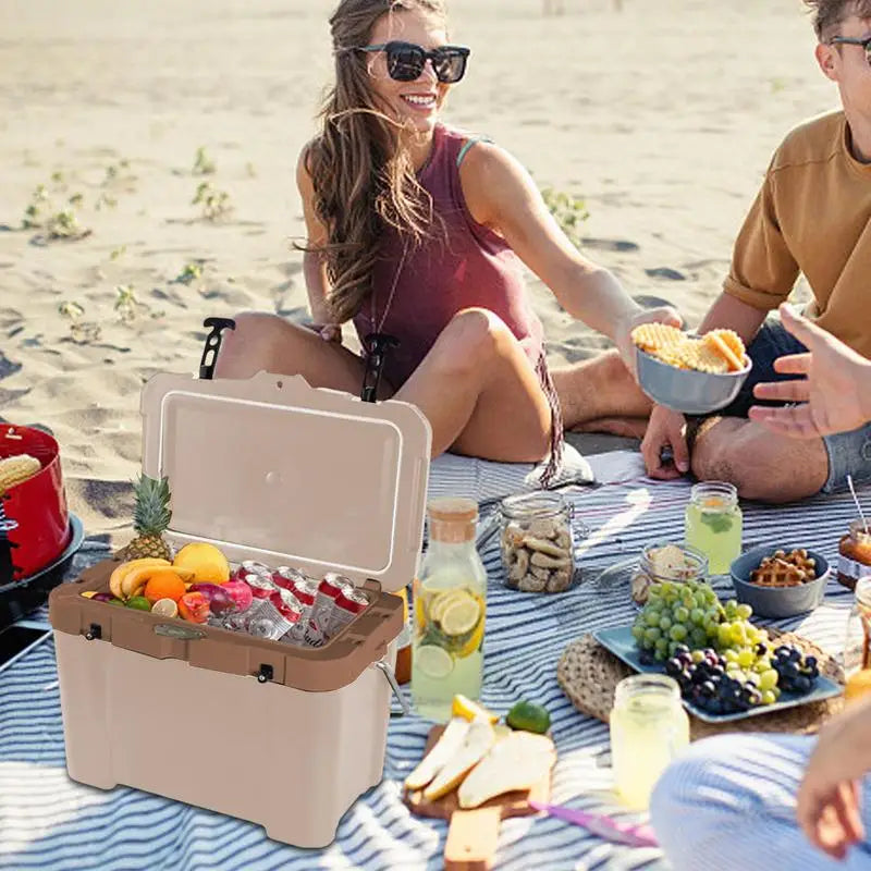 Insulated Cooler Box Insulated Chest Cooler For Outdoor Compact Exterior Design Insulated Food Container For Picnic Camping And