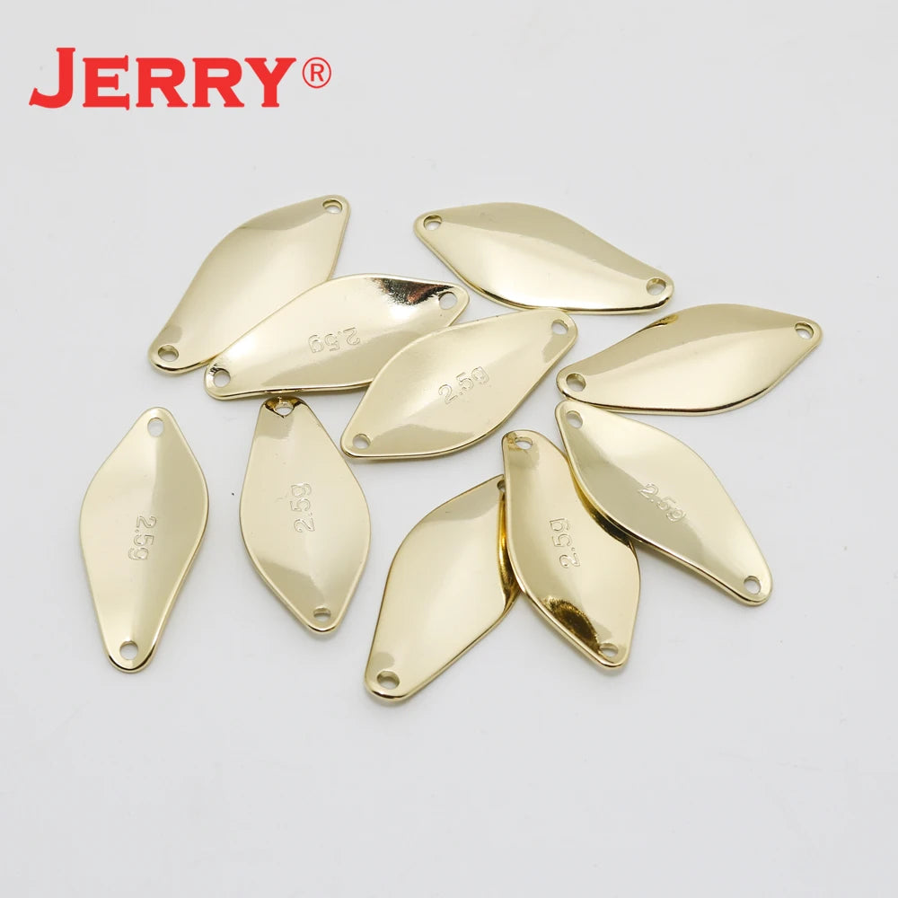 Jerry 50pcs Brass Fishing Spoons Unpainted Blank Area Trout Spoons Wobbling Blinkers Pesca Spinner Bait