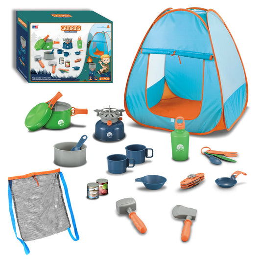 Kids Camping Tent Set Toys 46pcs WithTelescope, Walkie Talkie For Toddler Boys Girls Outdoor Toys / Toy Tent