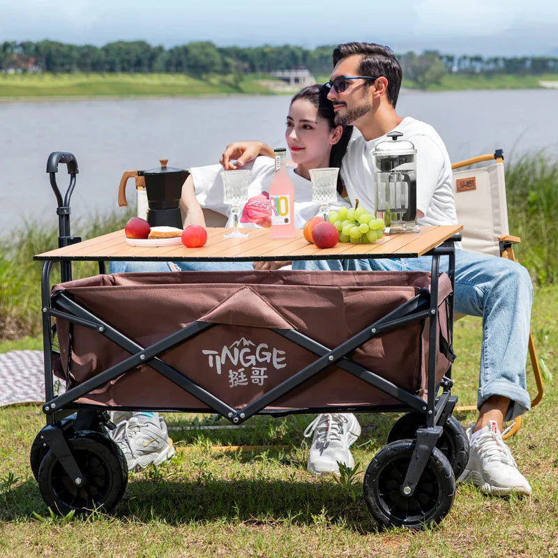 Camping Cart for Kids Camping Wheel Wagon Beach Folding Accessories Picnic Cart Gather Together Outdoor Picnic Camping Tools