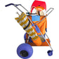 Beach Cart with Big Balloon Wheels for Sand, Foldable Storage Wagon with 13 Inch Beach Tires (Pump Included) (Orange)