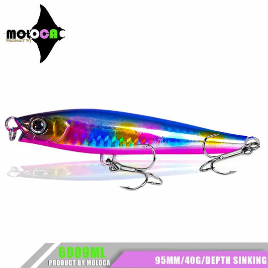 Sinking Fishing Lure Minnow 40g 95mm Rolling Fall Action Wobbler Pencil Pesca Accesorios Mar Carp Fish Isca Artificial Equipment