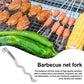 Stainless Steel Meat Fork Cooking Fork with Hook Non-Slip Handle Multi-Function Kitchen Gadget for Meat Barbecue Picnic Grilling