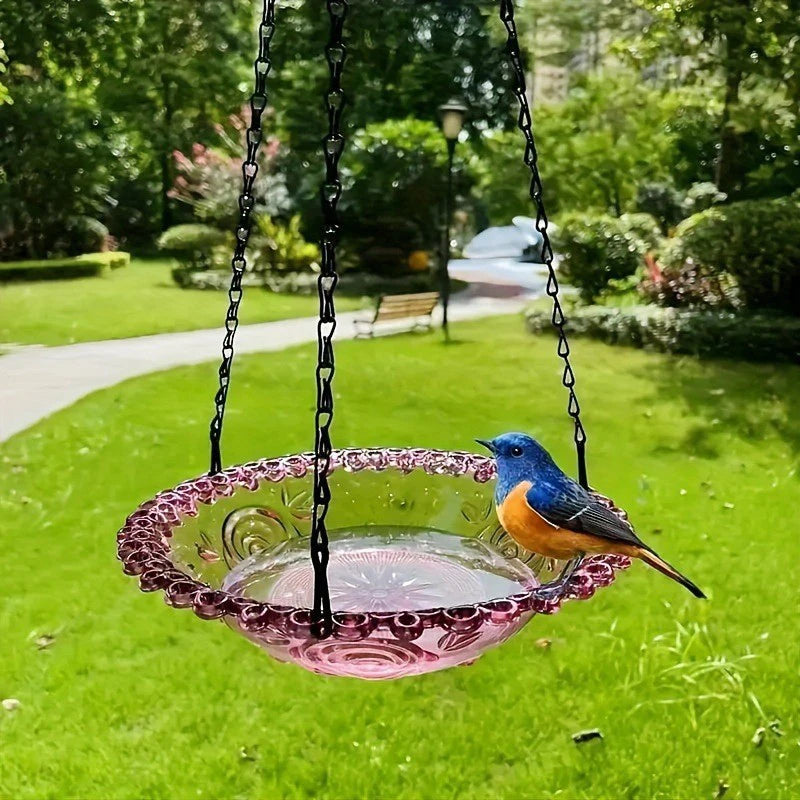 Bird Flower Shaped Hanging Bird Feeder Birdbath For Garden Outdoor Decoration Yard Farm Supplies Hummingbird Feeder Tool