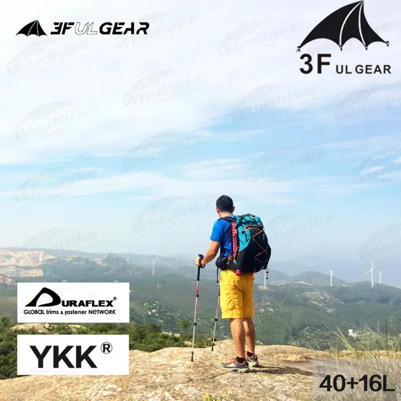 3F UL GEAR 40L+16L QIDIAN 2.0 Ultralight Camping Backpack Fashion Women/Men‘s Outdoor Sport Bag Waterproof Nylon Breathable Bag