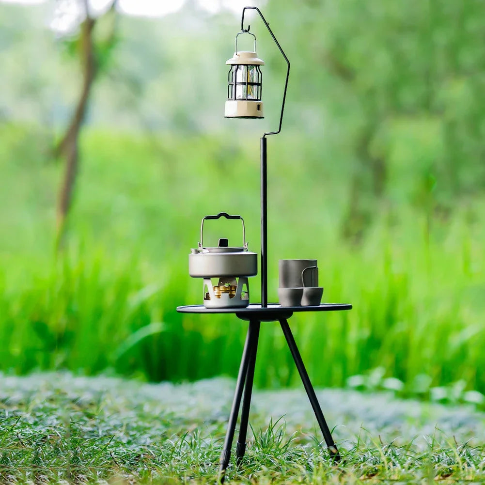 Camping Aluminum Alloy Table Outdoor Tactical Table Lightweight Folding Table With Light Holder Bar Barbecue Picnic Table