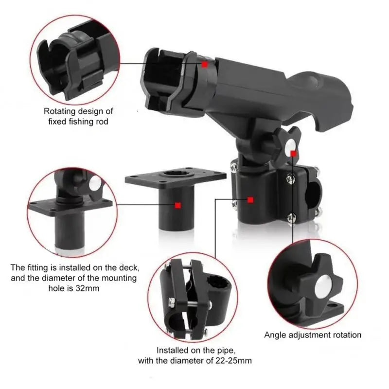 Fishing Rod Rack Holders For Ocean Boat Rest Adjustable Removable 360 Degree Kayak Boat Support Tools Accessories Pole Bracket