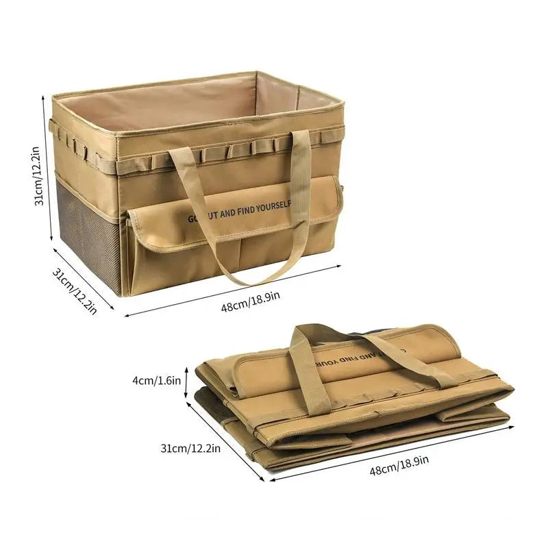 Camping Storage Bag Collapsible Trunk Organizer With Handle Versatile Large Capacity For Outdoor Camping Cooking Picnic