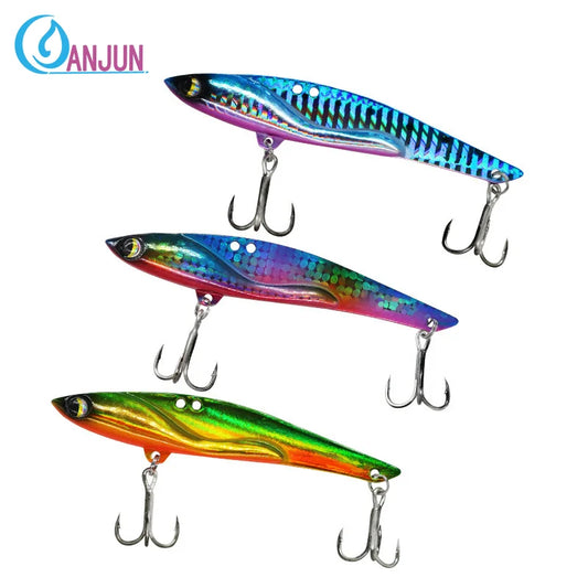 1 pcs VIB Fishing Lure 23g 35g Metal Jig Sinking Big Blade Long Cast Treble Hooks Spinner Spoon VIBRATION Tackle Pesca Hard Bait