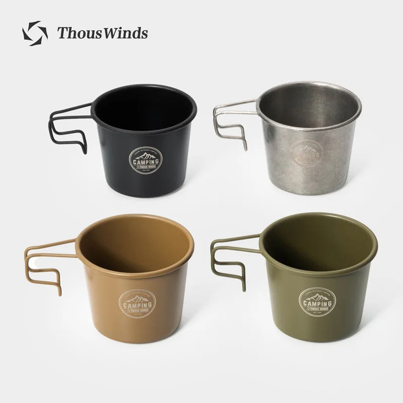 Thous Winds 350ML Camping Cup Mug Outdoor Tableware Tourist Picnic Utensils Tea Coffee Sierra Cup Set Cookware Hiking Supplies