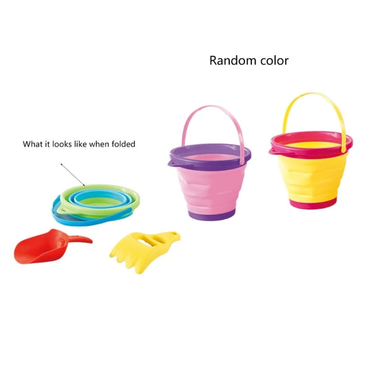 3PCS/Set Children Sand Toy Foldable Bucket Rake Shovel DIY Tool Sand Play Toy