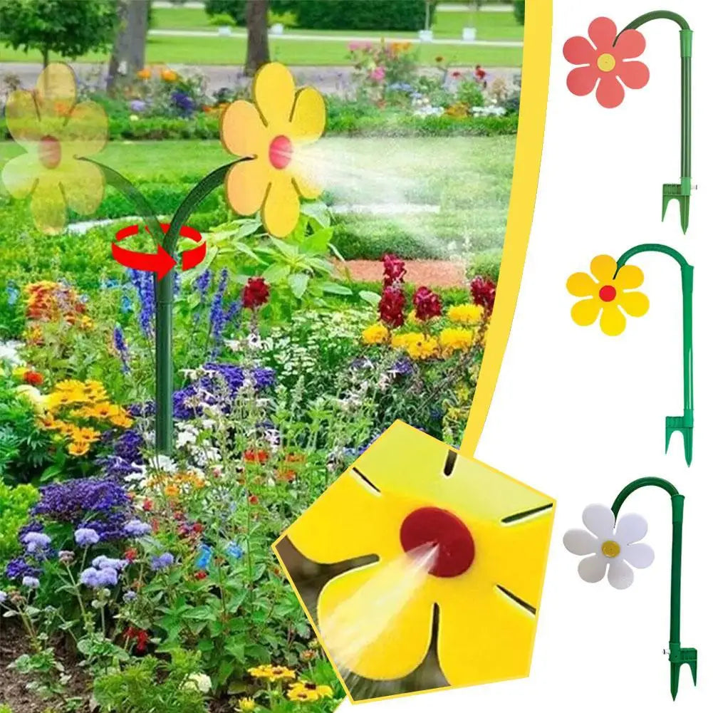 Garden Sprinkler Watering Tool Flower Shape Crazy Whirling Yard Sprinklers Funny Dancing Daisy Daisy Lawn Watering Sprinklers