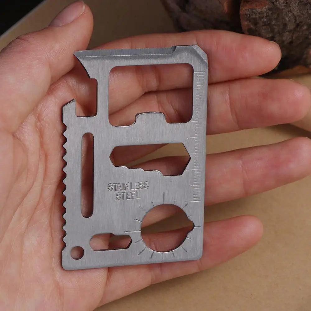 Multipurpose Pocket Tool Multifunction Multi-Tool Multifunctional Camping Tool Card Pocket Tool Silver Bottle Survive Gear Card
