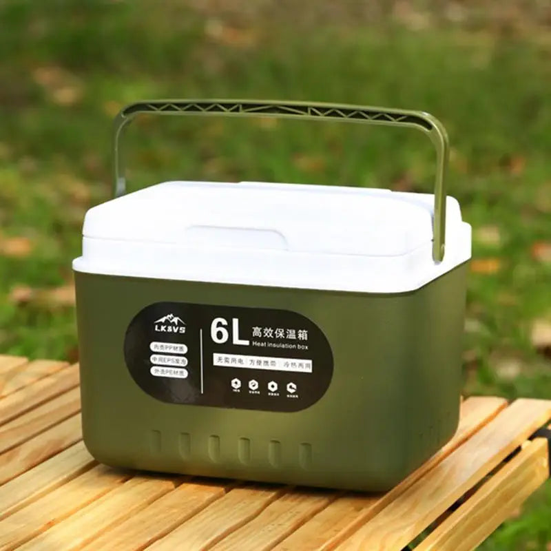 Car Ice Chest Lunch Box 6L Camping Insulated Cooling Box Vehicle Traveling Cooler Organizer Auto Outdoor Camping Accessories
