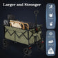 Camping Wagon Heavy Duty Folding Utility Garden Cart With Big All-Terrain Beach Wheels and Drink Holders. Trolley Hand Carts