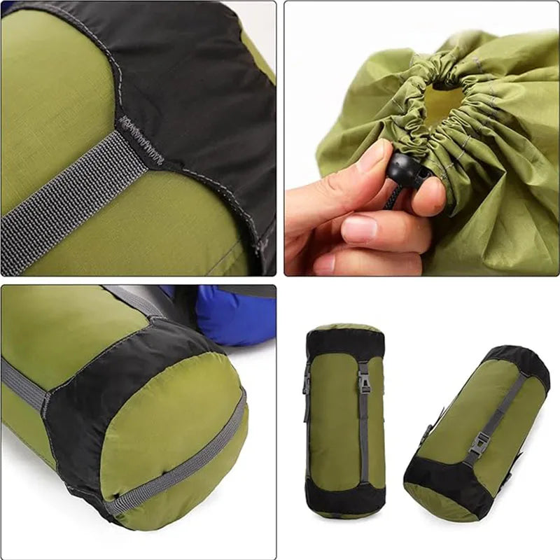 Compression Sack Nylon Compression Stuff Sack CompressionSleeping Bag Stuff Sack Ditty Bags with Dust Flap Hiking Camping