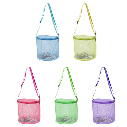 Colorful Storage Mesh Bag for Beach Toy Collection Outdoor Sand for Play Toy Bath Shoulder Bag Kids Girls Beach Accessor