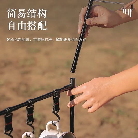 Outdoor Desktop Storage Rack Camping Aluminum Alloy Hanging Rack Picnic BBQ Tableware Multi-purpose Rack Table Side Lamp Rack